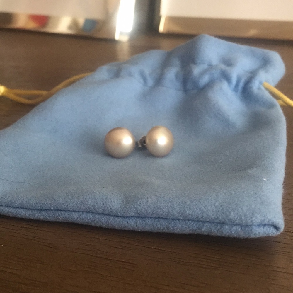 Authentic Southeast Asian Champagne Pearl Earrings